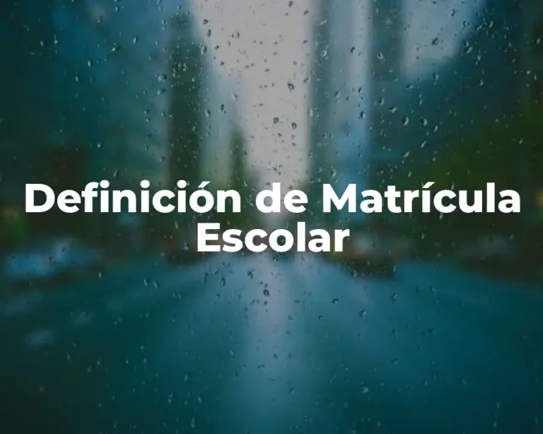 Definición de Matrícula Escolar