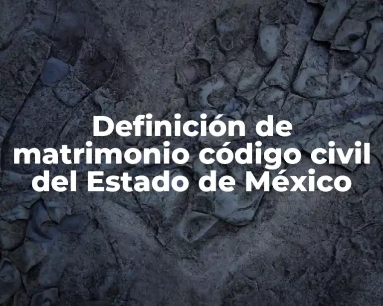 Definición de matrimonio código civil del Estado de México