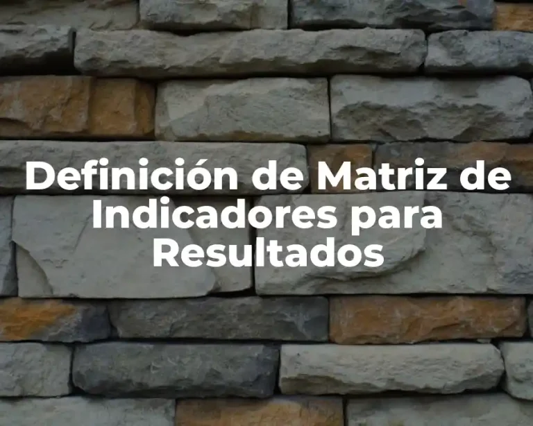 Definición de Matriz de Indicadores para Resultados