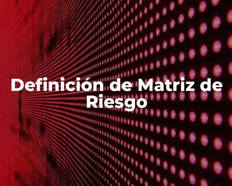Definición de Matriz de Riesgo