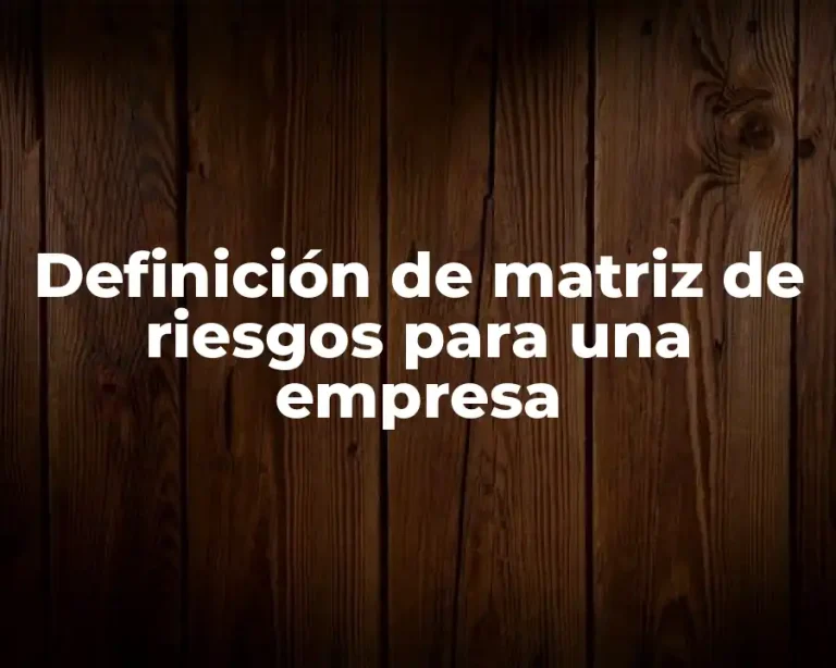 Definición de matriz de riesgos para una empresa