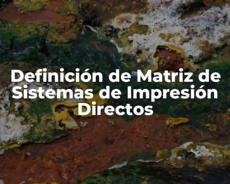Definición de Matriz de Sistemas de Impresión Directos