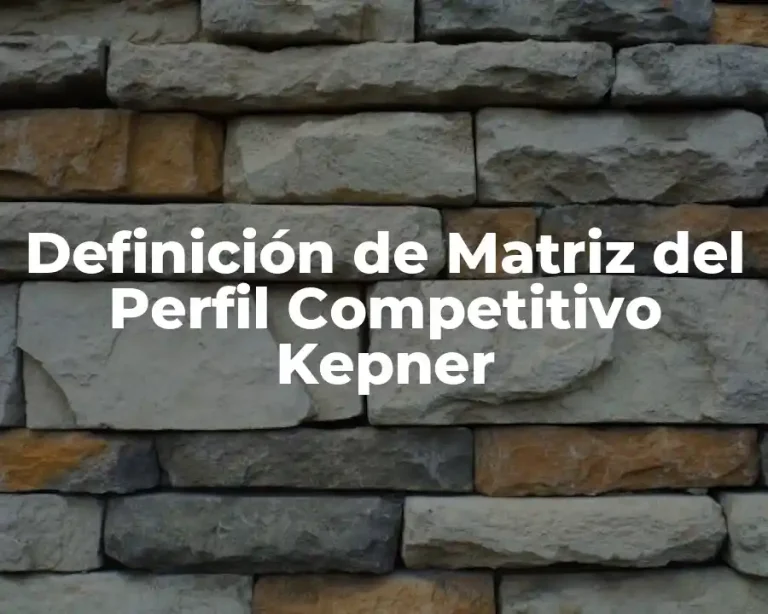 Definición de Matriz del Perfil Competitivo Kepner