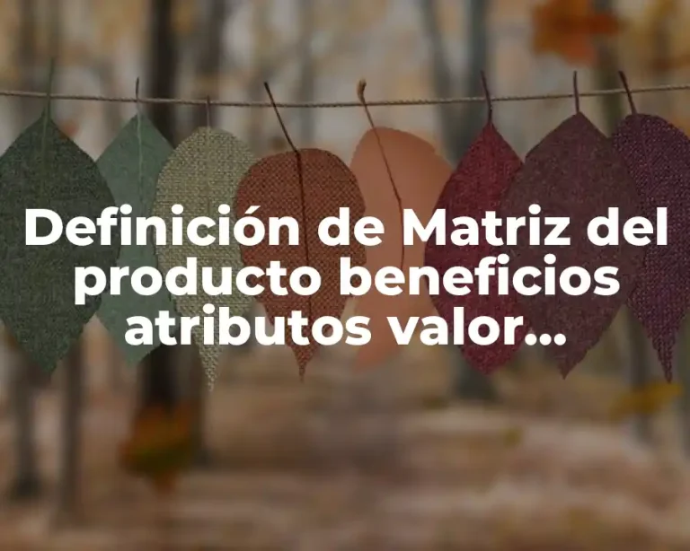 Definición de Matriz del producto beneficios atributos valor agregado atributos