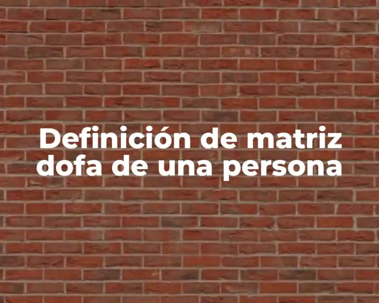 Definición de matriz dofa de una persona