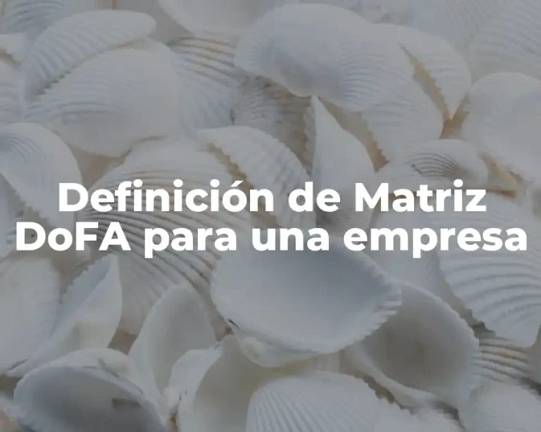 Definición de Matriz DoFA para una empresa