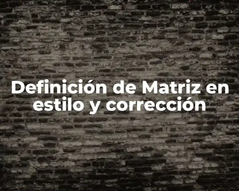 Definición de Matriz en estilo y corrección