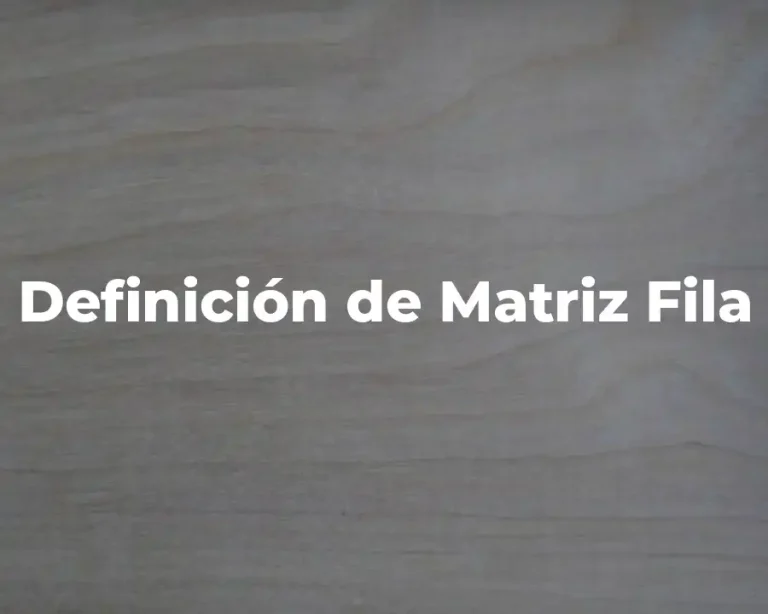 Definición de Matriz Fila