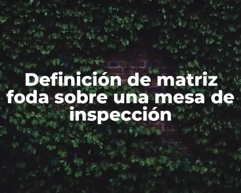 Definición de matriz foda sobre una mesa de inspección