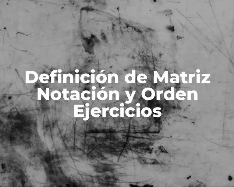 Definición de Matriz Notación y Orden Ejercicios