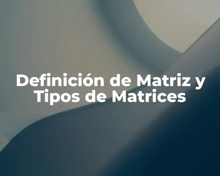 Definición de Matriz y Tipos de Matrices