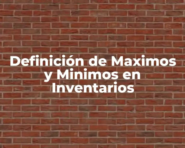 Definición de Maximos y Minimos en Inventarios