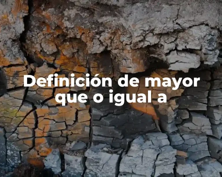 Definición de mayor que o igual a