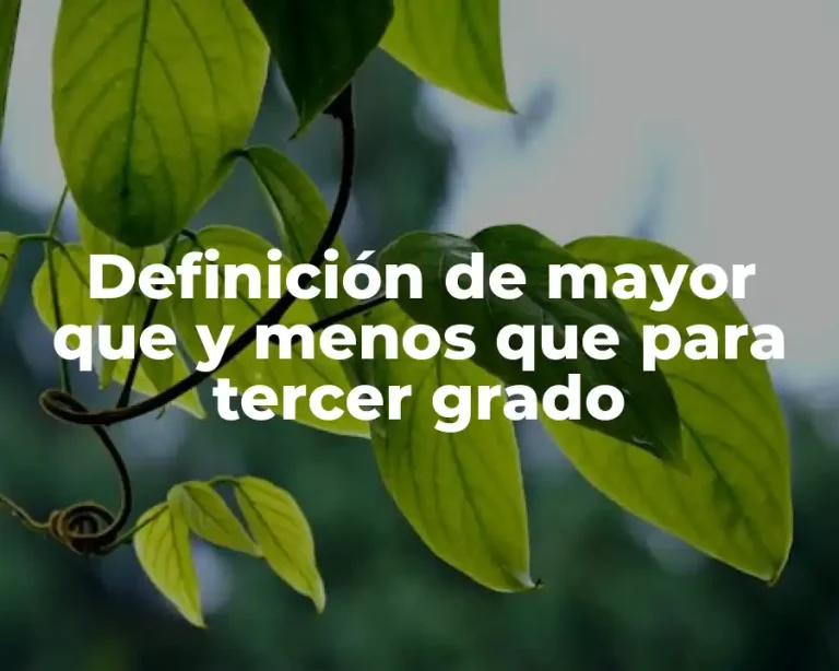 Definición de mayor que y menos que para tercer grado