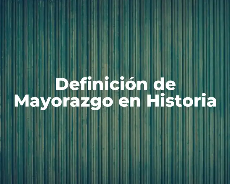 Definición de Mayorazgo en Historia