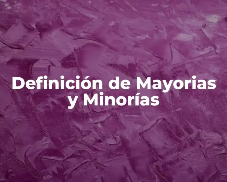 Definición de Mayorias y Minorías