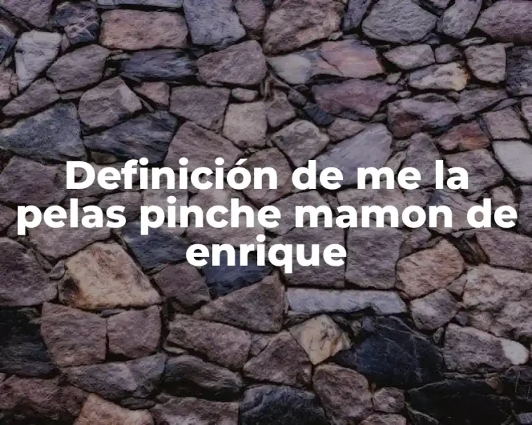 Definición de me la pelas pinche mamon de enrique