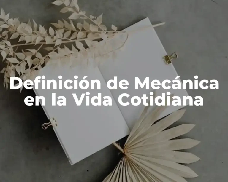 Definición de Mecánica en la Vida Cotidiana