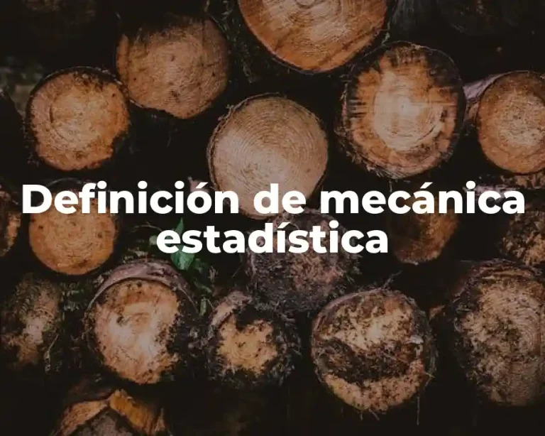 Definición de mecánica estadística