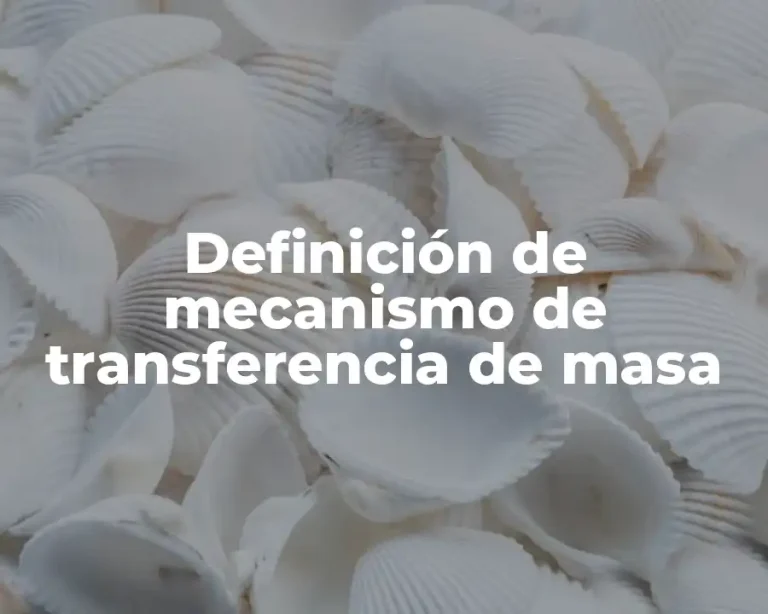 Definición de mecanismo de transferencia de masa