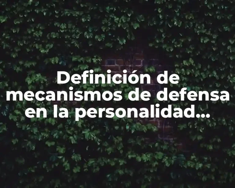 Definición de mecanismos de defensa en la personalidad psicótica
