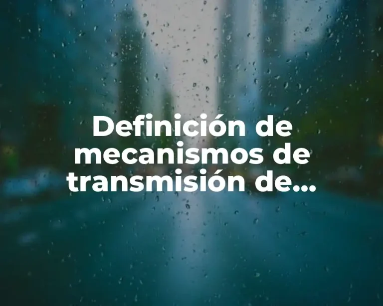 Definición de mecanismos de transmisión de enfermedades