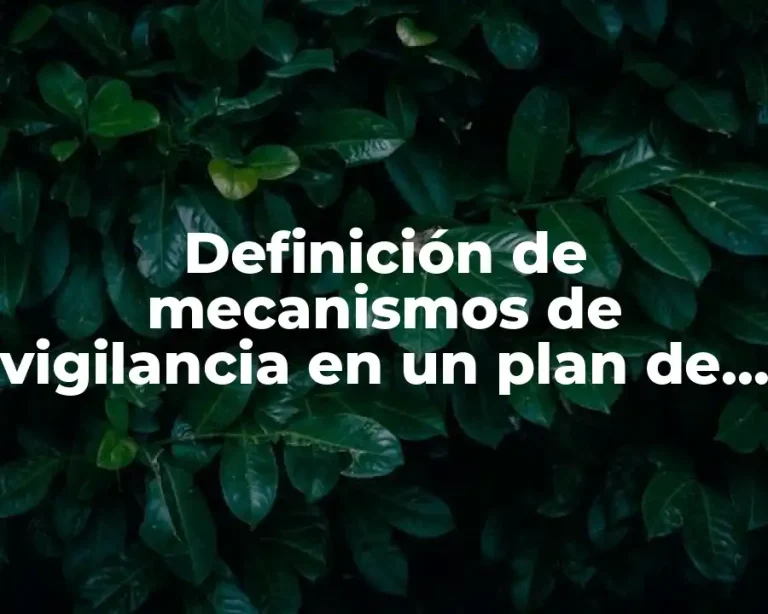 Definición de mecanismos de vigilancia en un plan de manejo