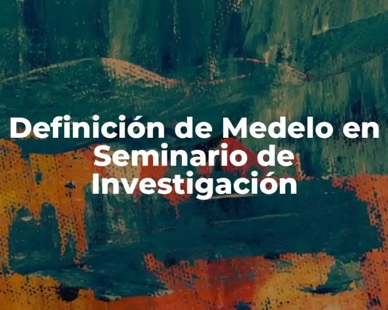 Definición de Medelo en Seminario de Investigación