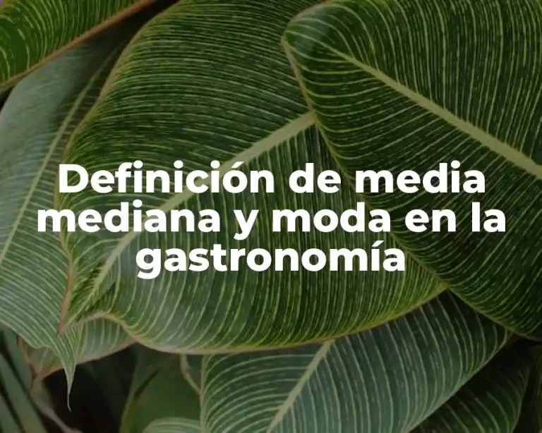 Definición de media mediana y moda en la gastronomía