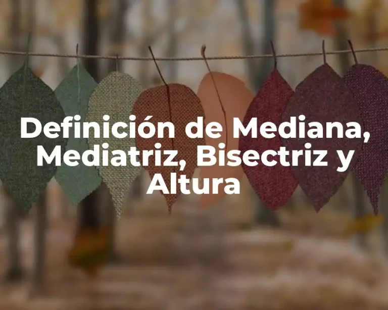Definición de Mediana, Mediatriz, Bisectriz y Altura
