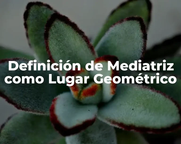 Definición de Mediatriz como Lugar Geométrico