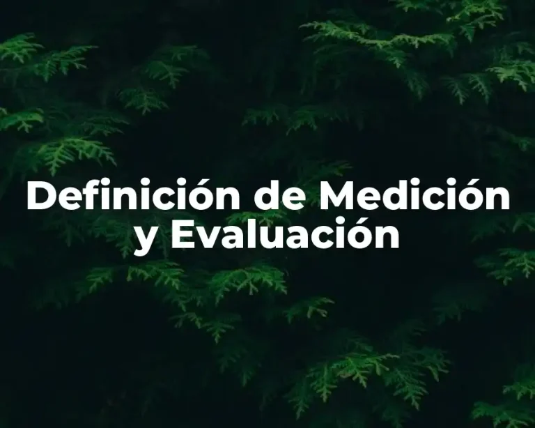 Definición de Medición y Evaluación