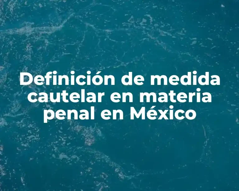 Definición de medida cautelar en materia penal en México