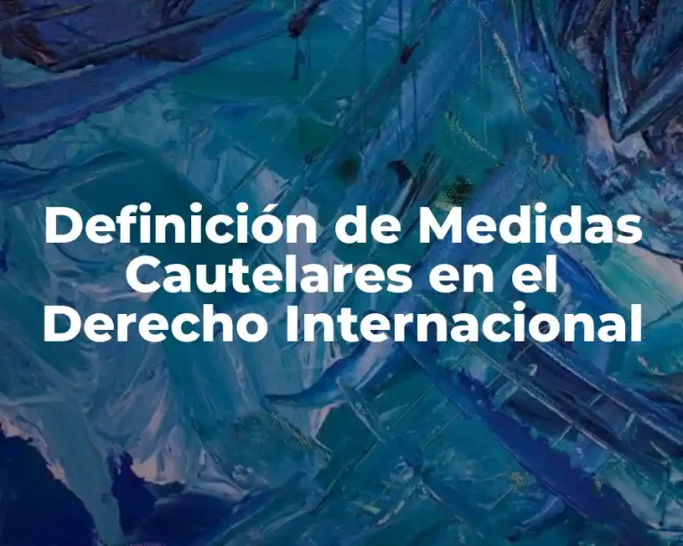 Definición de Medidas Cautelares en el Derecho Internacional