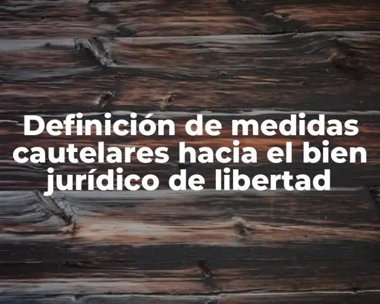 Definición de medidas cautelares hacia el bien jurídico de libertad