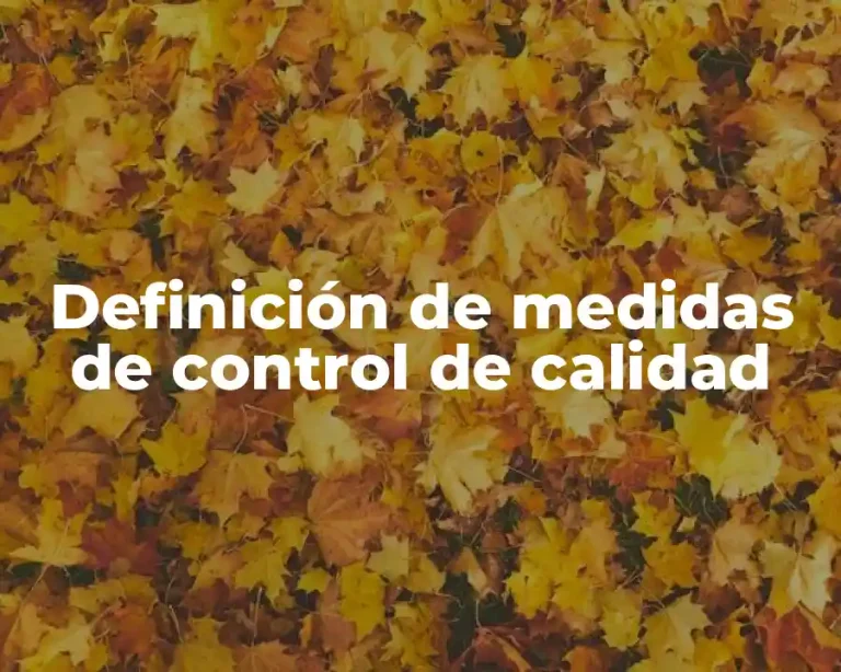 Definición de medidas de control de calidad