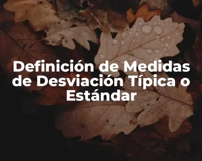 Definición de Medidas de Desviación Típica o Estándar
