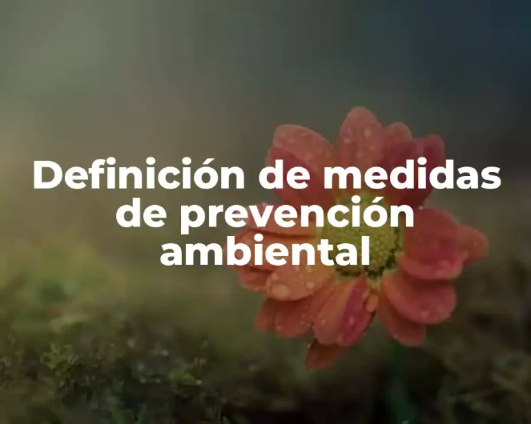 Definición de medidas de prevención ambiental