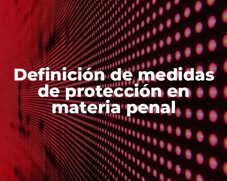 Definición de medidas de protección en materia penal