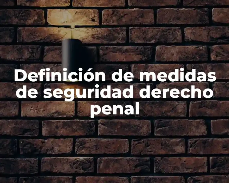 Definición de medidas de seguridad derecho penal