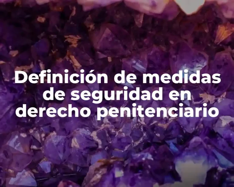 Definición de medidas de seguridad en derecho penitenciario