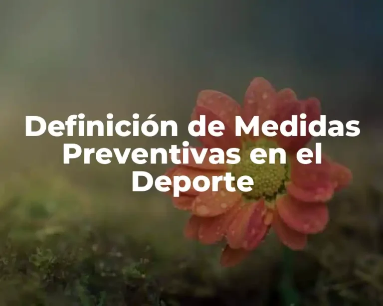 Definición de Medidas Preventivas en el Deporte