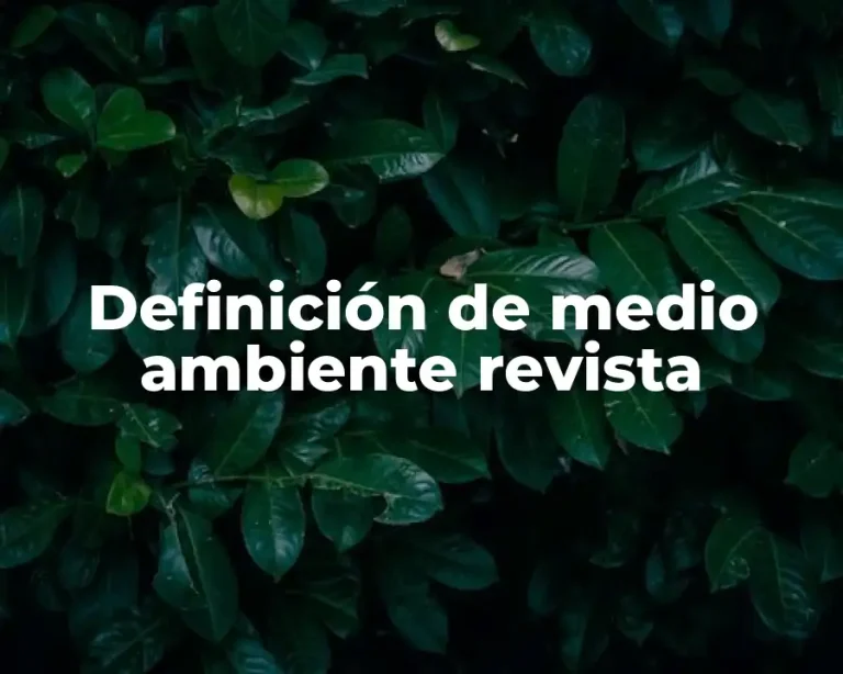 Definición de medio ambiente revista