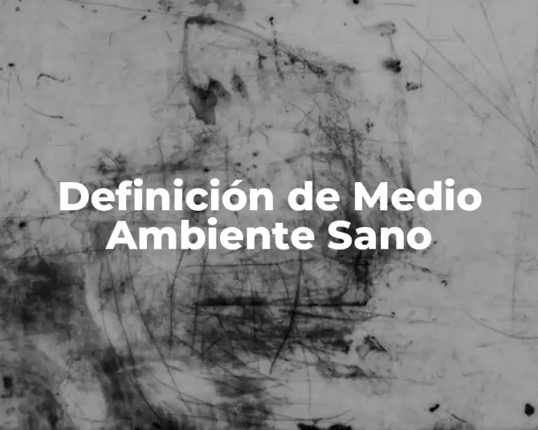 Definición de Medio Ambiente Sano