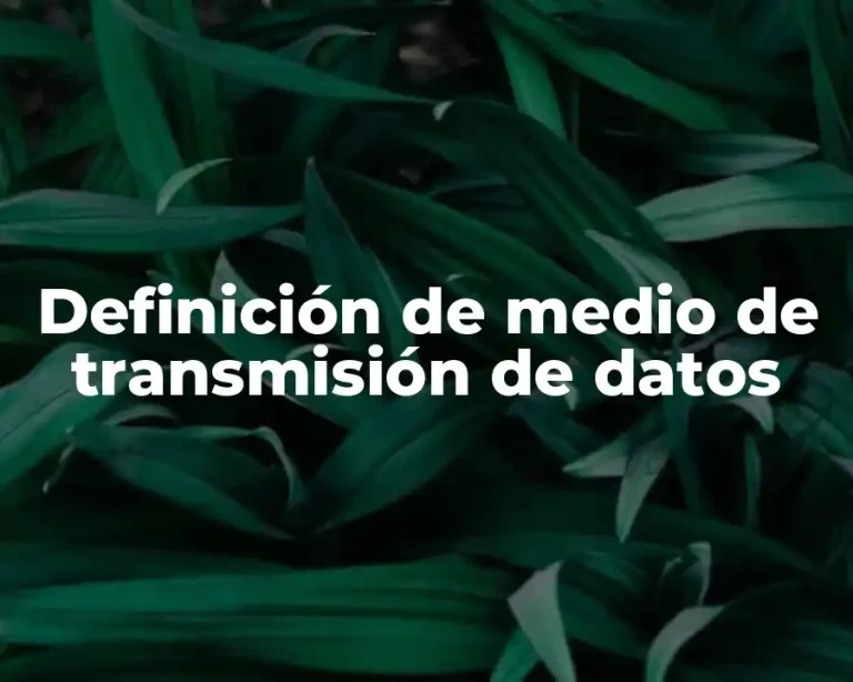 Definición de medio de transmisión de datos