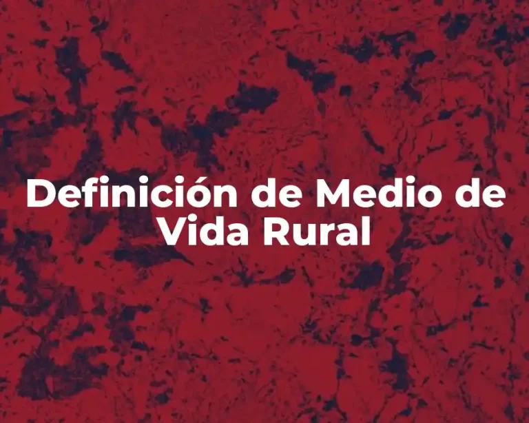 Definición de Medio de Vida Rural