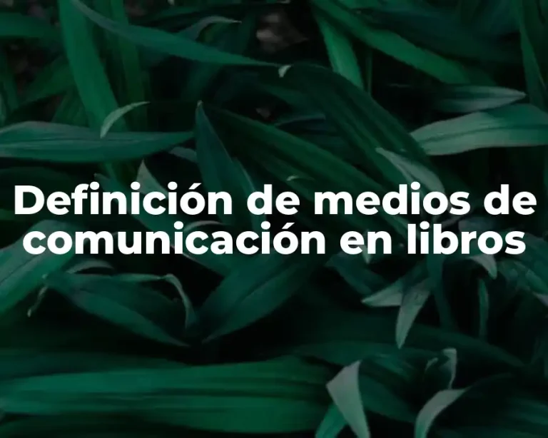 Definición de medios de comunicación en libros