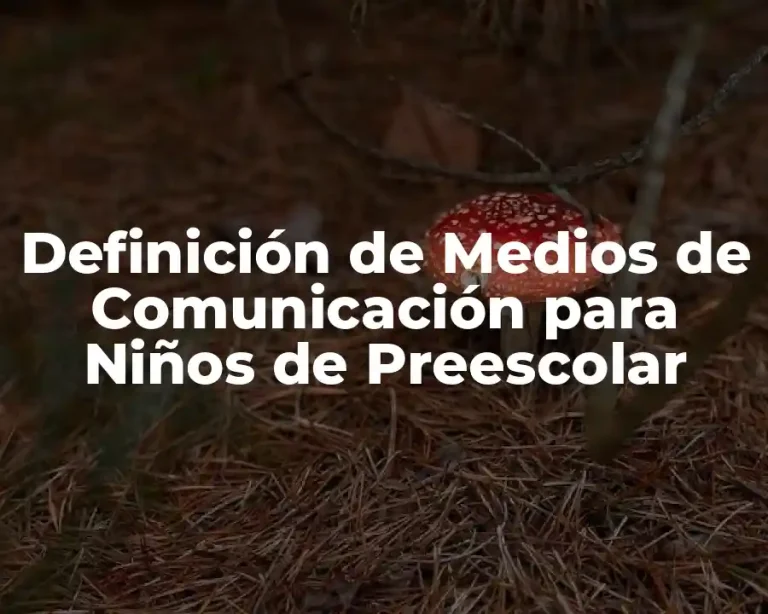 Definición de Medios de Comunicación para Niños de Preescolar