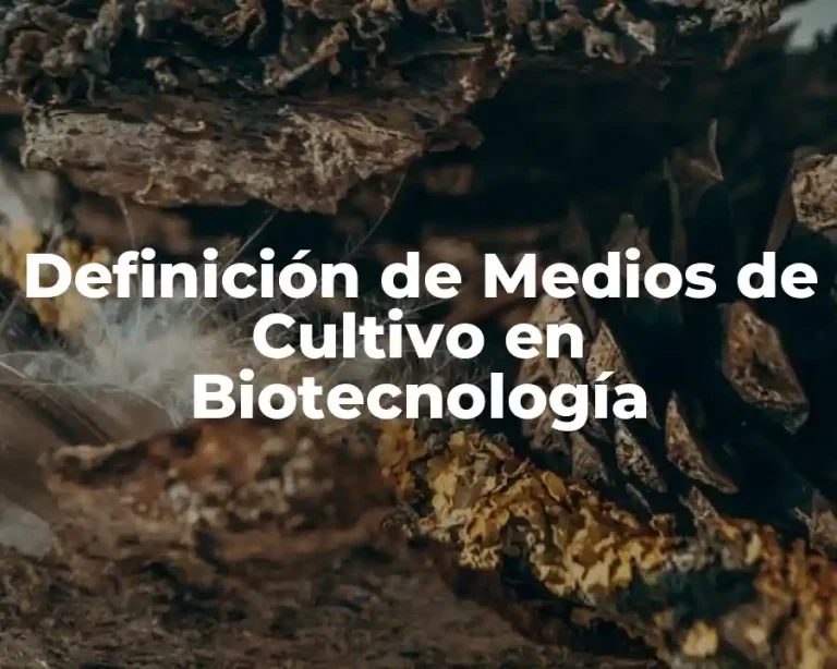 Definición de Medios de Cultivo en Biotecnología