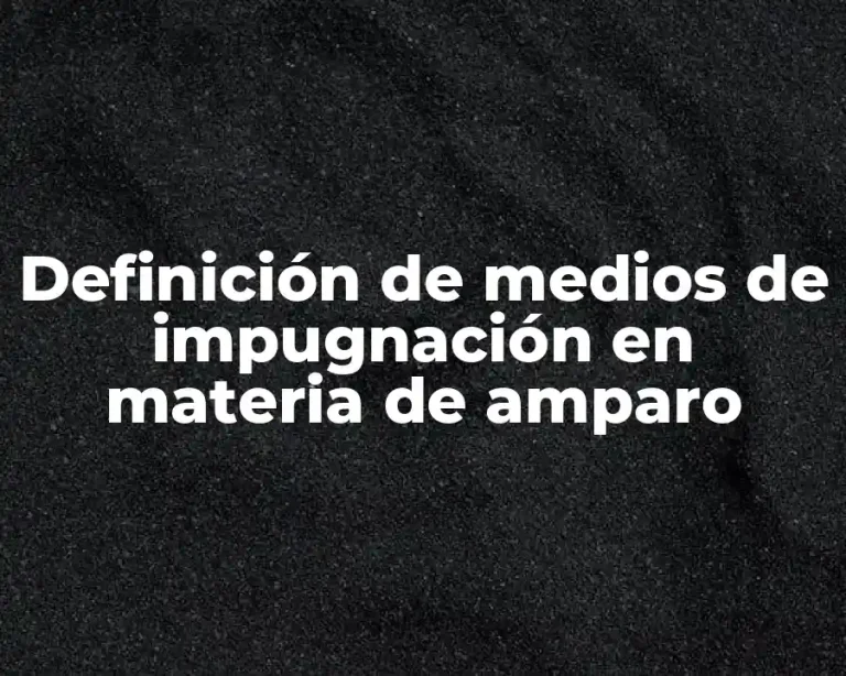 Definición de medios de impugnación en materia de amparo